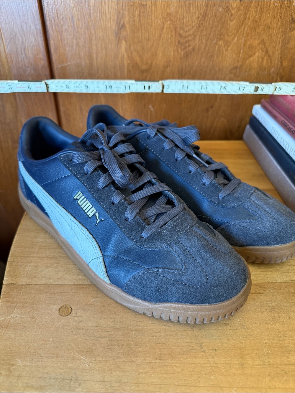 Puma Men’s Sneakers in Navy and White with Gum Sole